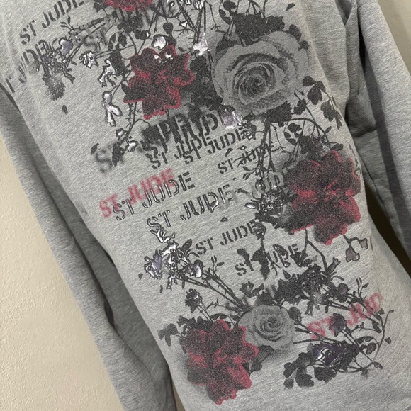 Y2K Grey Graphic Athletic Sporty Zip Up Hooded Lightweight Jacket Size Small - Picture 3 of 12